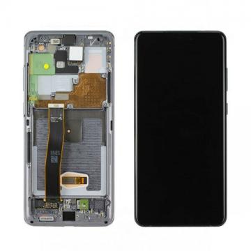 Original Écran Complet Vitre Tactile LCD Châssis Samsung Galaxy S20 Ultra 5G (G988B) Service Pack Noir(WITH  CAMERA)